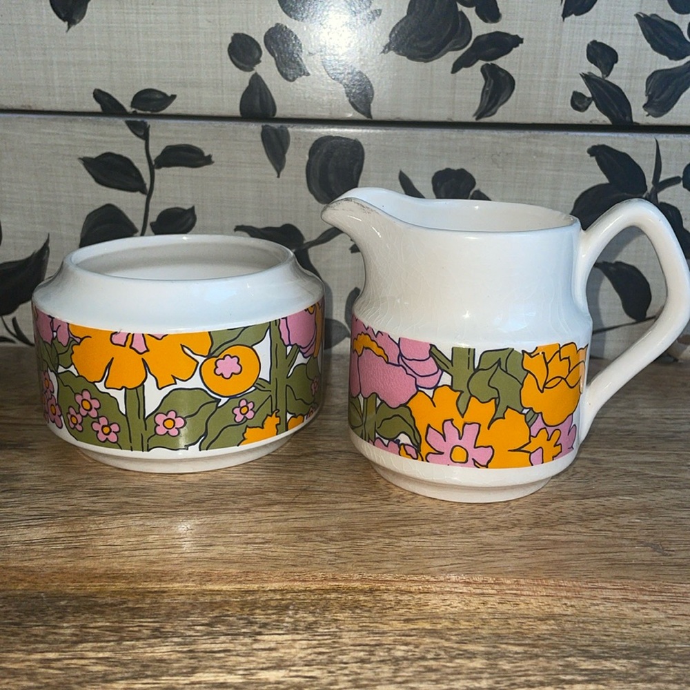 🧡SADLER 1950-60 Cream & Sugar Set